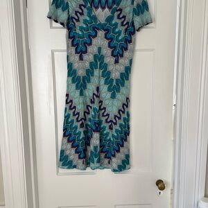 Vintage Missoni Dress in Turq/Purple/Silver